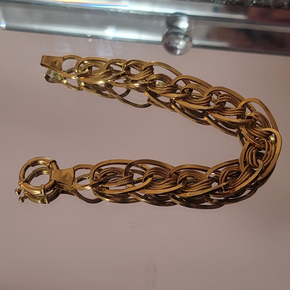 21k Real Yellow Gold Chain Bracelet. New